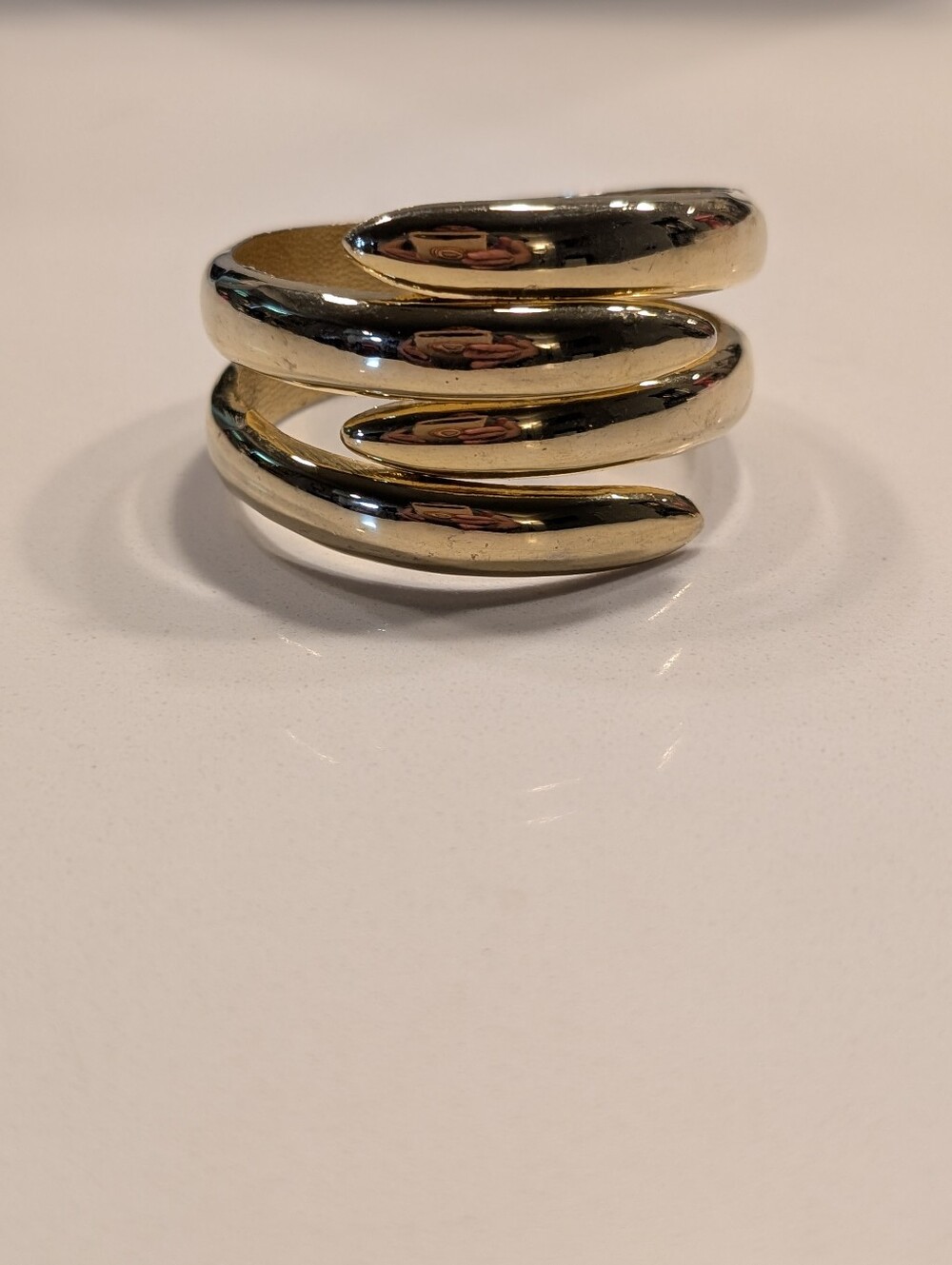 Vintage Bracelet Gold-Tone Spiral Cuff Bandle Euro Summer Coastal Boho - Picture 6 of 7